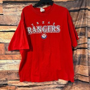CSA T-Shirt Men's Red XL Texas Rangers Baseball 100% Cotton Fan Tee